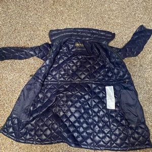 Michael Kors down fill 3/4 length jacket. Navy blue. Size XS.